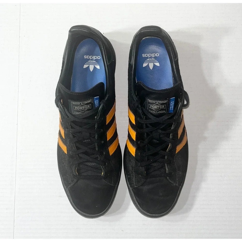 Adidas Originals x Porter Campus Black Orange Suede Sneakers B28143 Mens 10.5
